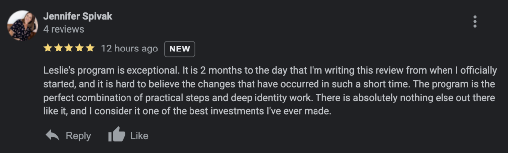 weight loss coaching testimonial